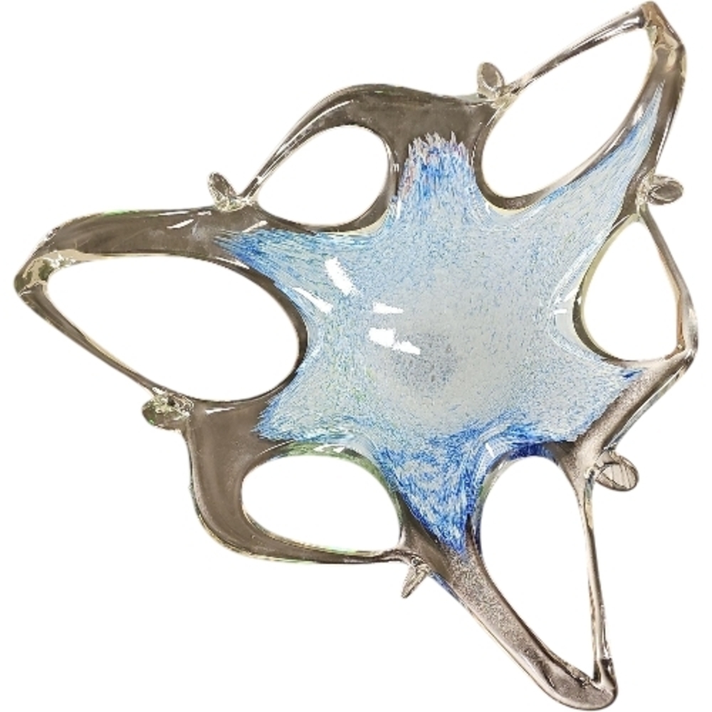 Vintage Lavorazione Murano Art Glass Starfish/Starburst Bowl